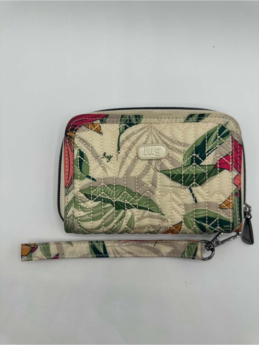 LUG Rodeo Women's Lily Sand Hibiscus Flowers Zipper Wristlet Wallet